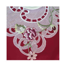 Hot selling embroidery rose organza table runner